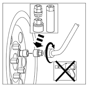 Hand-tighten the wheel lock until it is snug